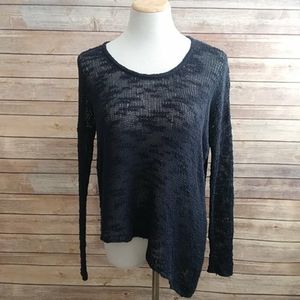 Helmut Lang Blue Crew Neck a Symmetrical Sweater